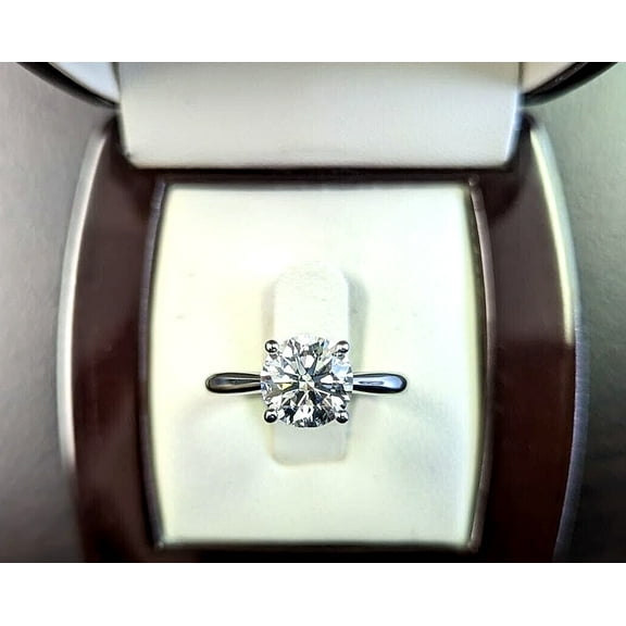 1 Ct Diamond Engagement Ring Round Cut Solitaire Lab Grown Solid 14k White Gold