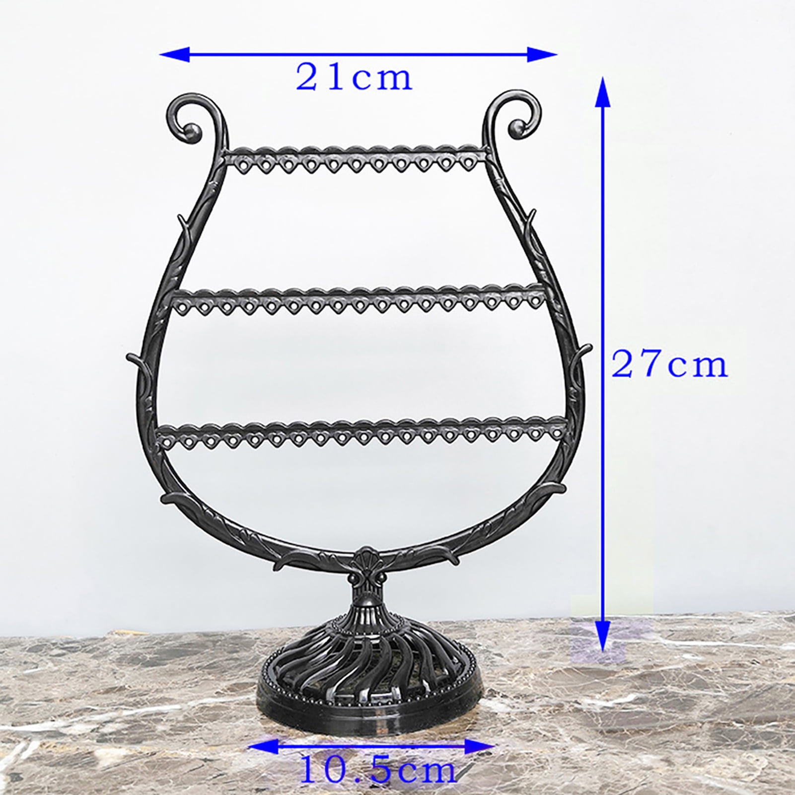 Cheers.US Earring Holder, Jewelry Rack, Display Organizer for Piercings, Earrings Organizer 3-Layer Ear Stud Holder Earring Display Stand Wooden Base Jewelry Organizer for Hanging earrings