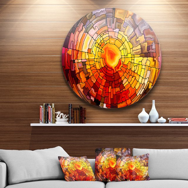 Designart - Return of Stained Glass' Contemporary Metal Circle Wall Art