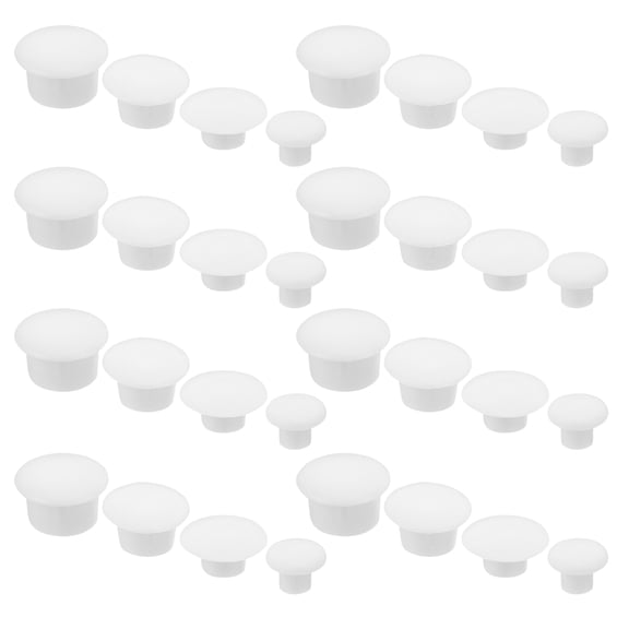 OUNONA 200Pcs White Plastic Furniture Hole Inserts Round Hole Stoppers for Cabinets Walls and Shelves