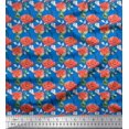 thumbnail image 1 of Feuilles de Tissu Poly Georgette Bleu Pomme & Tissu Imprimé Floral 1 Yard 52 Inch Wide, 1 of 1