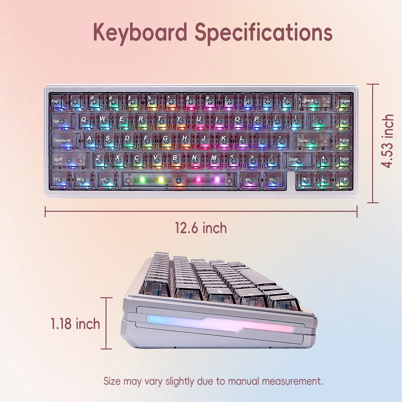 ITIGOITIE 67-Key RGB Wired Gaming Keyboard, Transparent Keycaps, Magnetic Switch, Hot Swappable for Windows/Mac – White Legends