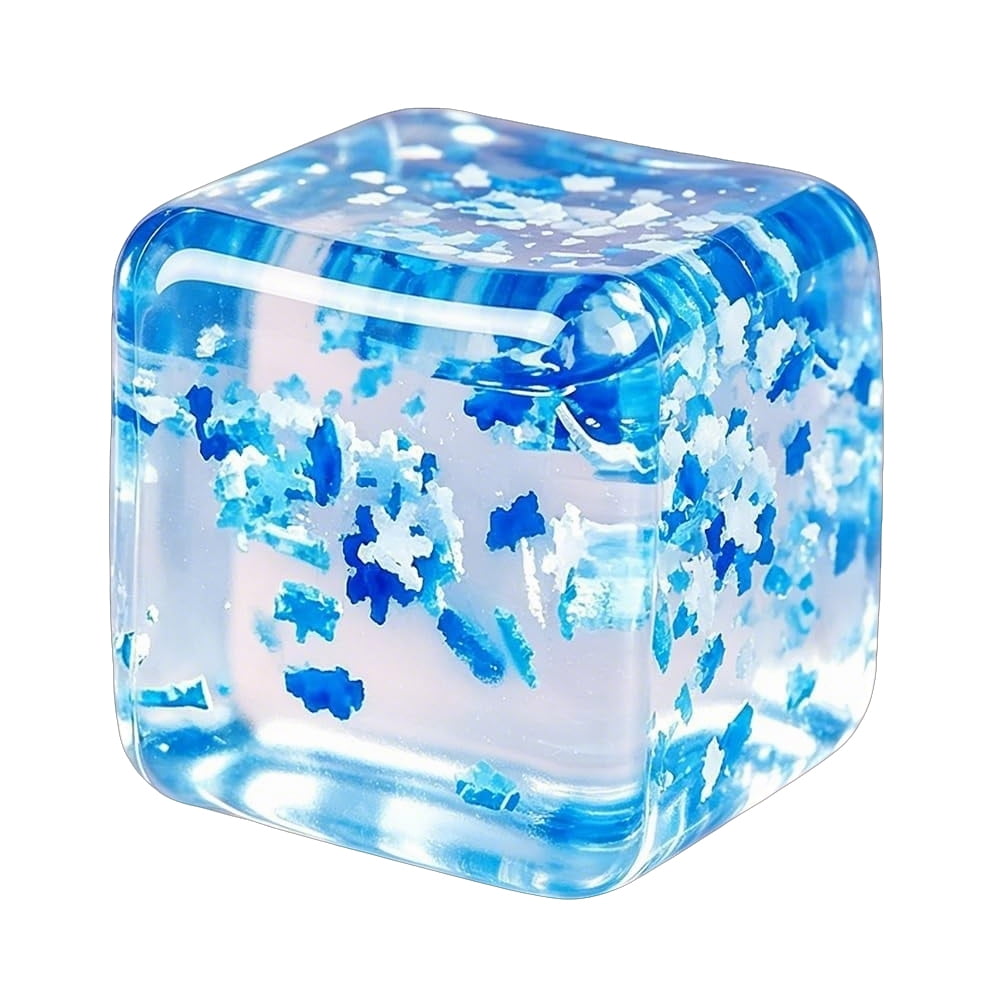 Ice Squishy Fidget Toys Stress Ball, Fidget Toys Mini Ice Squishy Cube Sugar Cube, Toys for Classroom Prize, Birthday, Office, Stocking Stuffer Gift