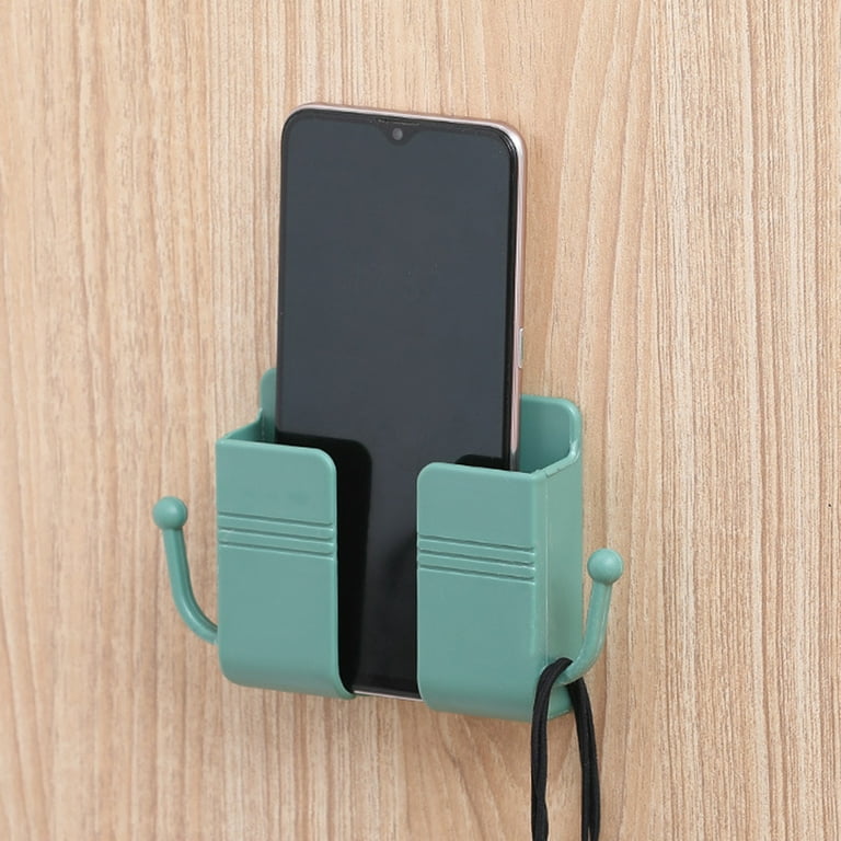 sugeryy Wall Mount Cell Phone Holder Adhesive Wall Cell Phone Holder  Charging Stand and Remote Control Stand Cell Phone Charger Outlet Pocket