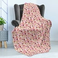 thumbnail image 4 of Dessert Soft Flannel Fleece Blanket, Realistic Illustration of Patisserie Elements Polka Dot Teapots and Cups Macarons, Cozy Plush for Indoor and Outdoor Use, 70" x 90", Multicolor, by Ambesonne, 4 of 5