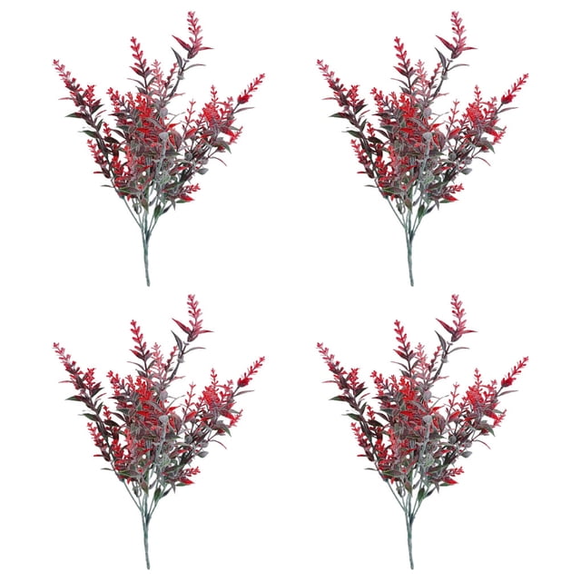 Yuarrent Planta falsa de 4 piezas, duradera y versátil para espacios interiores y exteriores Decoración Gran rojo