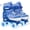 Blue, variant on MammyGol Adjustable Roller Skates for Kids Teens, Illuminating Wheels Roller Quad Skates with Checkerboard Design for Boys Girls Blue Size 1 2 3 4