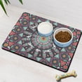 thumbnail image 3 of Boho Retro Floral Pet Feeding Mat-Abstract Art Geometric Absorbent Pet Placemat for Food and Water Bowl, with Waterproof Rubber Backing, Quick Dry Water Dispenser Mat for Dog and Cat (24"x32"), 3 of 7