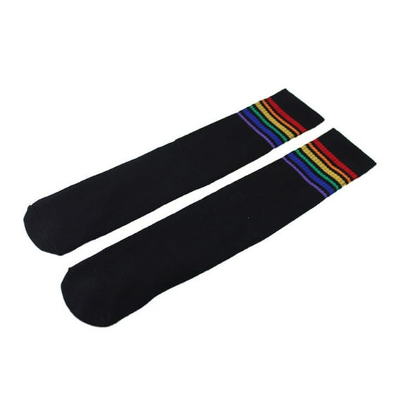 Teacher Appreciation Gifts AXXD Women's Ankle Socks,Thigh High Socks Over Knee Stripe Football Sport Socks Black White Socks