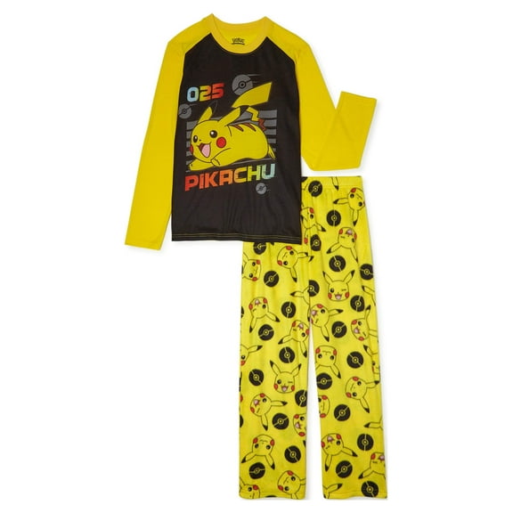 Pokemon Boys Long Sleeve Pajama Set, 2-Piece, Sizes 4-16
