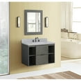 thumbnail image 2 of Bellaterra Home 37" Single wall mount vanity in Linen Gray finish top with Gray granite and rectangle sink, 2 of 11