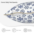 thumbnail image 3 of KLL Dark Blue Snowflakes Decorative Throw Pillow Covers Velvet Soft for Couch Sofa Bedroom Living Room Outdoor (No pillow core)-, 3 of 5