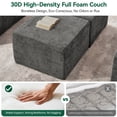 thumbnail image 3 of BEHOST 130" 8-Piece Modular Sectional Sofa, Boneless Cloud Couch with Extra Deep Seats, Washable Chenille Sofa Set for Living Room, Chenille Dark Gray, 3 of 8