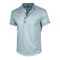 thumbnail image 2 of APEXFWDT Men's Stand Collar Cotton Linen Shirt Casual Short Sleeve Banded Collar Shirt for Vacation,XXL,Light Blue, 2 of 6