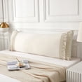 thumbnail image 1 of Move Over Beige à Franges Body Pillow Cover 20x54 Pouces Boho Chic Macramé à Franges Décor Body Pillow Case 100 % Microfibre Lavée, 1 of 8
