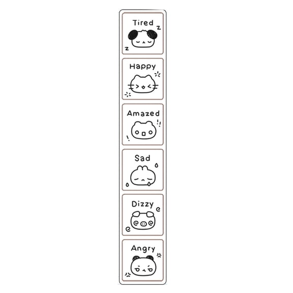 COOLHOOD Six Pattern Journal Stamp for Creative Scrapbooking and Personalizing Planners Decorative Cartoon Stamps for Crafting