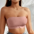 thumbnail image 2 of Strapless Bras for Women，Women's Solid Color Backless Sexy Seamless Push-Up Beautiful Back Underwear Everyday Bras Pink S, 2 of 7