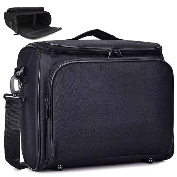 Funda de transporte para proyector con protección interna - Funda de proyector con cierre frontal para guardar cables o accesorios,Correa de Hombro Ajustable, Bolso Portátil de V