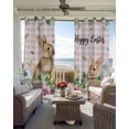 thumbnail image 4 of Easter Blackout Curtains 45 Inches Long, Spring Watercolor Bunny Eggs Flower Leaf Pink Plaid Thermal Insulated Black Out Curtains, Small Darkening Window Curtain for Cafe Bedroom 42"x45" 2 Panels, 4 of 9