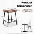 thumbnail image 3 of 25" Saddle Counter Stools Set of 2, Tufted Faux Leather Counter Height Bar Stools with Metal Legs for Kitchen Island, Yellow Brown, 3 of 10