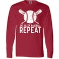 thumbnail image 3 of Inktastic Grunge Eat Sleep Baseball Repeat Long Sleeve T-Shirt, 3 of 5