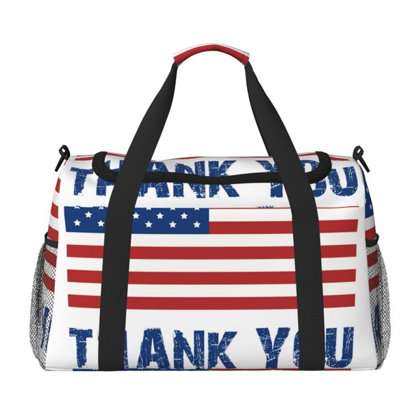 Balery Thank You Veterans Bolsa de Gimnasio para Mujeres, Bolsa de Viaje con Bolsillo Húmedo, Bolsa de Fin de Semana para Mujeres, Bolsa de Viaje Resistente al Agua