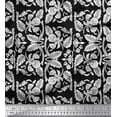 thumbnail image 1 of Soimoi Polyester Crepe Fabric Leaves & Floral Block Print Fabric by Yard 52 Inch Wide, 1 of 3