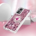 thumbnail image 5 of Glitter Clear Sparkly Bling Case for Xiaomi 12 Lite, Rugged Shockproof Flowing Liquid Floating Cover for Women with Ring Holder Phone Case for Xiaomi 12 Lite  Rose Gold, 5 of 14