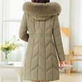 thumbnail image 4 of Fashion Plus Size Hooded Coats for Womens Winter Warm Long Sleeve Hooded Solid Color Pocket Casual Top Coat, 4 of 4