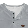thumbnail image 4 of Zylanna Men's T-Shirts Tee, Button Long Sleeve Crew Neck Stretchy Solid Color Casual Tops for Man Gray, 4 of 8