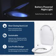 Bio Bidet By Bemis 7MSLIMZEROR 000 SlimZero Round Bidet Toilet Seat. Dual Nozzles, Night Light, Slow Closing