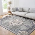 thumbnail image 2 of Garvee 5'x7' Vintage Area Rugs for Living Room, Washable Medallion Rugs Low Pile Non Slip Soft Indoor Rug Carpet for Bedroom Dining Room Office Home Decor, Gray & Blue, 2 of 9
