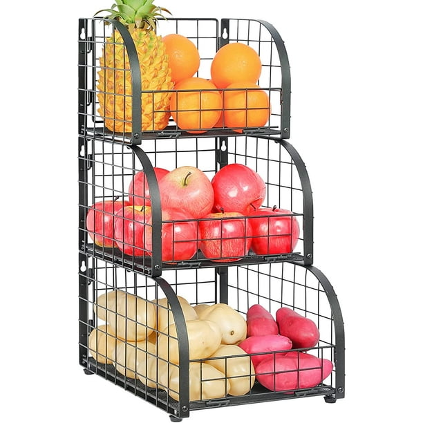 Izotusxi Hanging Kitchen Wire Storage Baskets for Fruit Veggies Produce