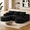 Black, variant on Wiilayok Corduroy Modular Cloud Couch, 108" L Shaped Sectional Sofa with Curved Ottoman, Deep Seat for Living Room Apartment, ,No Assembly, Olive Green