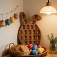 thumbnail image 4 of Easter Decorations Easter Egg Shape Charcuterie Boards Wood Bunny Serving Cutting Board Rabbits Tray Platters for Spring Decor Holiday Party Home and Kitchen, 15.3x10.3 Inch, 1Pcs, 4 of 5