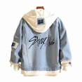 thumbnail image 1 of Chaqueta vaquera con capucha estilo Stray Kids Letter Graffiti, 1 of 1