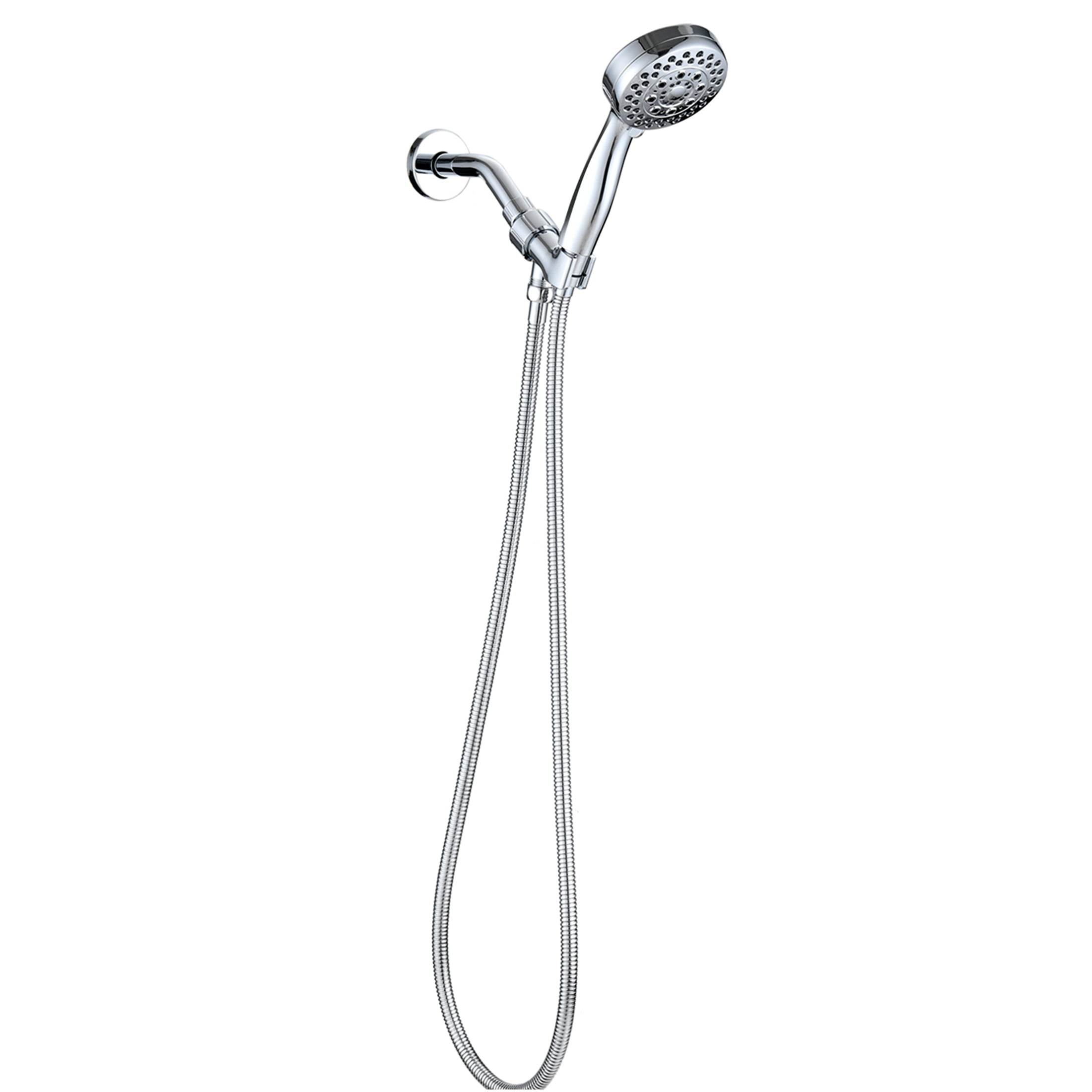 JERFIT 5-Spray High Pressure Handheld Shower Head with Hose, Wall Mount Chrome Showerhead for Powerful Rain Massage, Water Efficient, Easy Install