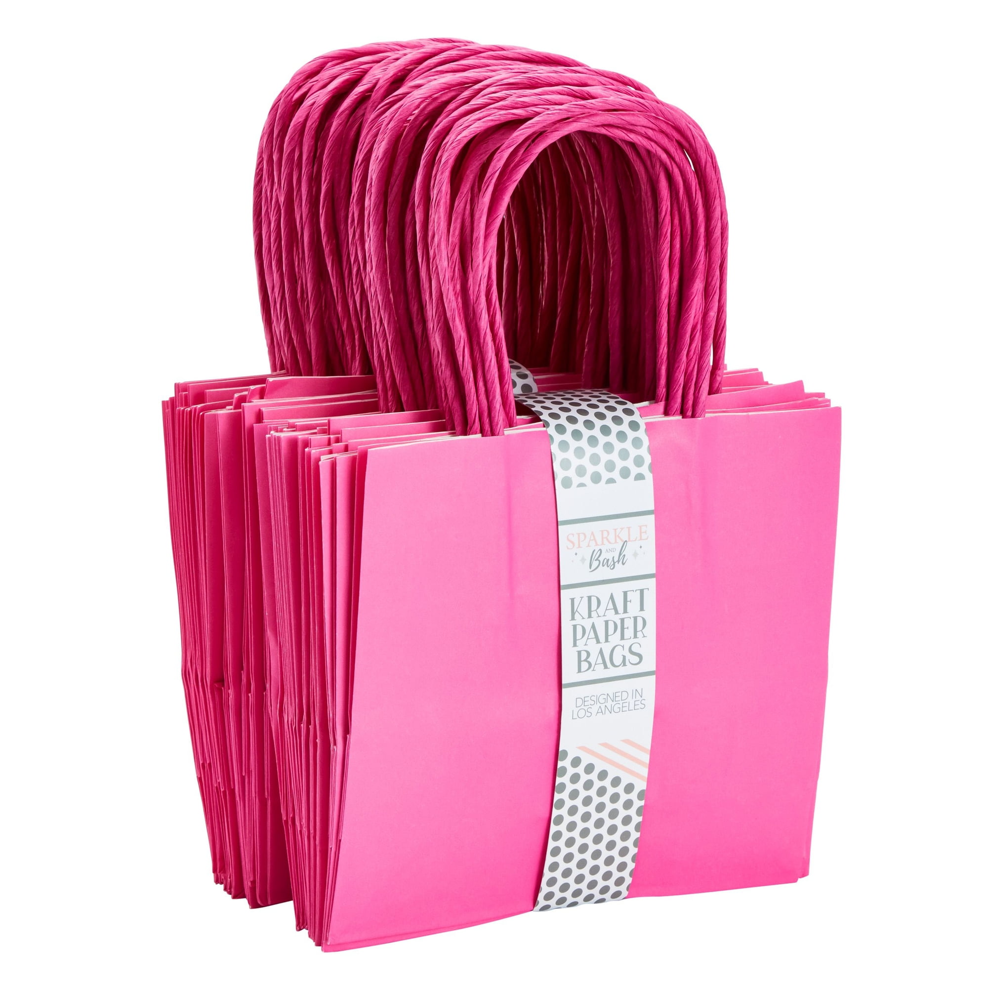 驚きの安さ 50-Pack Mini Pink Kraft Paper Gift Bags with Handles (6x5x2 ギフトバッグ・袋