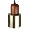 thumbnail image 2 of EQLight EQPWBC4 7 x 4 in. Cozumel 1-Light Satin Brass Cylindric Mini Pendant with Wood Elements, 2 of 3