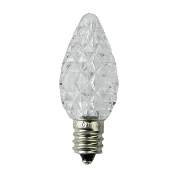 Pack of 25 Faceted LED C7 Pure White Christmas Replacement Bulbs