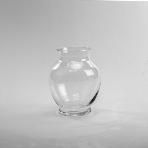 WGV Clear Dunham Urn Vase, Machine Blown - 5" Wide x 6.25" Height, Good quality, Heavy Weighted Base - 1 Pc