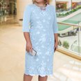 thumbnail image 4 of Joernso Formal Dress Lace Patchwork Women Crochet Flower Bodycon Dress for Wedding, 4 of 7
