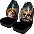 thumbnail image 4 of Uourmeti Vacation Themed Corgi Cartoon Pattern Car Accessories Set Lightweight Car Seat Covers Removable Anti-Slip Car Front Back Seat Covers, 4 of 9