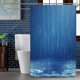 thumbnail image 4 of Cortina de ducha Cortina de baño impermeable Cortina de baño de poliéster lavable Juego de cortinas de ducha 3D azul para baño con ganchos, 72x72 pulgadas Ormromra LRWJ430, 4 of 7