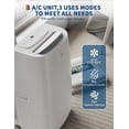 thumbnail image 3 of Lumiparty 14000 BTU Portable Air Conditioner, 3 in 1 Floor AC Unit with Dehumidifier, Remote Control & Window Kits, Cools to 750 Sq.ft., White, 3 of 8