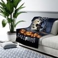 thumbnail image 3 of Happy Halloween Pug Witch Pumpkins Bats Cozy Sherpa Blanket Dog Lover Gifts Warm Soft Throw Blanket - 13012, 3 of 5