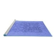 thumbnail image 2 of Ahgly Company Machine Washable Indoor Square Oriental Blue Traditional Area Rugs, 3' Square, 2 of 4