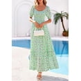 thumbnail image 3 of PRETTYGARDEN Women's Floral Boho Maxi Dresses Flowy Short Sleeve A Line Smocked Eyelet Summer Beach Vacation Clothes, 3 of 10