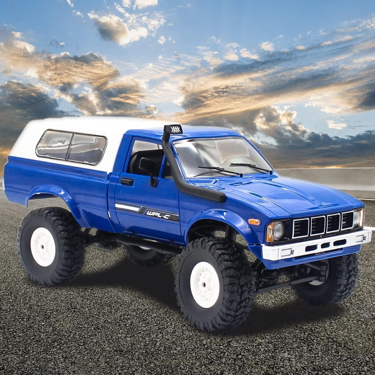 RC Crawler Truck, Remote Control Pickup Truck with LED Light, Off-Road RC Rock Car with Throttle & Steering Control for Kids and Adults