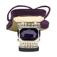 thumbnail image 4 of XYD Women Bling Thong Crystal Block Low Heel Sandals Flip Flops Round Open Toe Slip On Casual Dressy Shoes Size 9.5 Purple, 4 of 4
